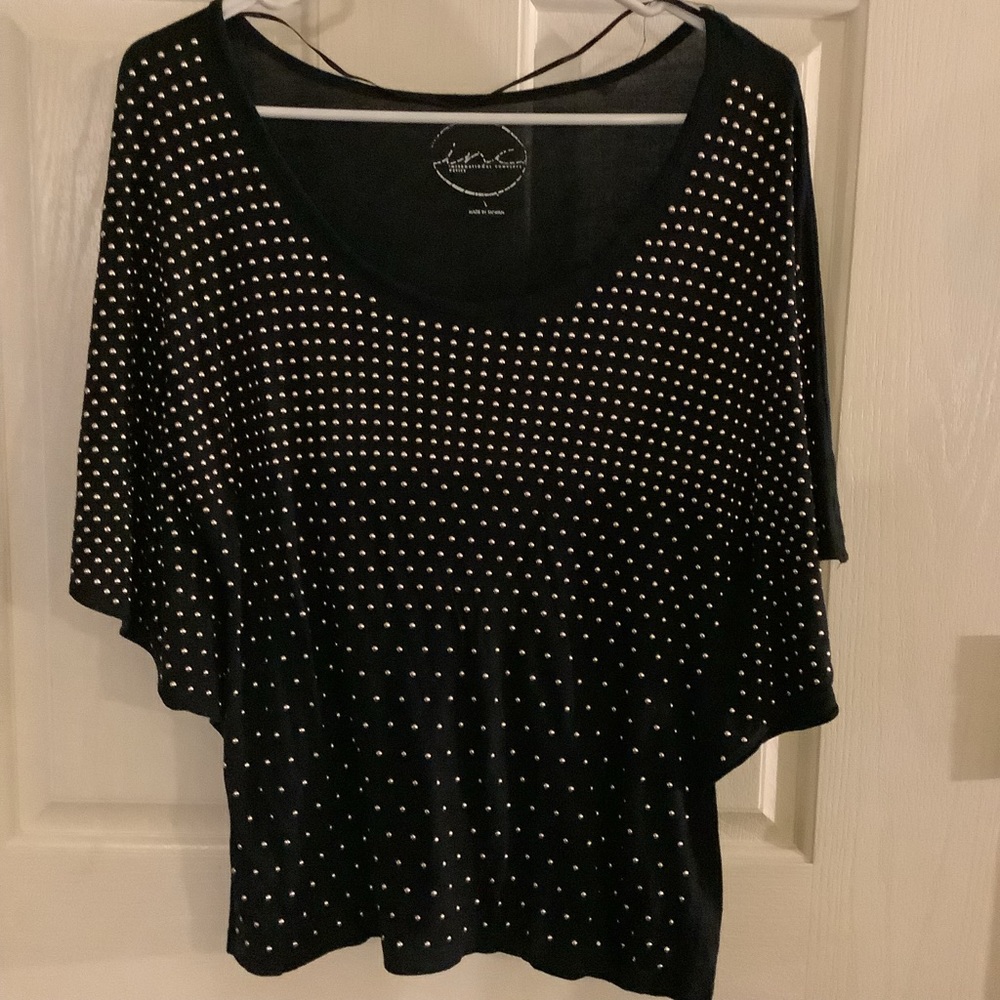 INC Black top with Gold hardware, Petite Large - Picture 2 of 10